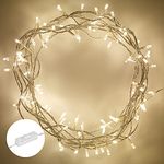 Lights4fun Indoor Fairy Lights with 200 Warm White LEDs on 16m of Clear Cable Plug in Rocker Switch