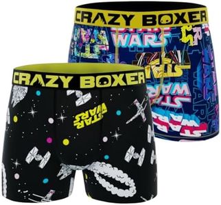 CRAZYBOXER Men's Underwear Star Wars Original Resistant Boxer Brief (2 PACK)