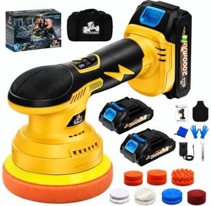 cotaros Cordless Dual Action Car Buffer Polisher, 8-Speed, 2*21V Batteries