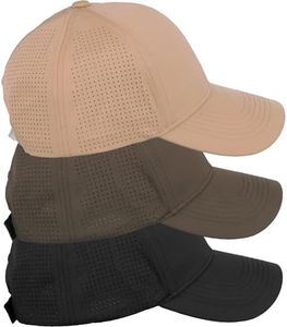 Daxton Air Cool Tech Hat Ventilated Micro Holes Structured High Profile Baseball Cap 3 Pack - Black,Olive,Khaki