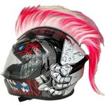 Helmet with Wigs, Mohawk Wigs Motorcycle Helmet Wig Hair Patches Helmet Decorations Wigs Hair Sticker Paste for Bicycle Motorcycle
