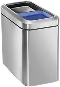 simplehuman, Slim Open Top Recycling Rubbish Bin, Stainless Steel, 20 Liter / 5.3 Gallon