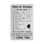 Richesele Happy 60th Birthday Gifts for Men Women Him Husband Boyfriend - 60 Years Old Birthday Card for Her Wife Girlfriend - to My Love 60 Yrs Bday Gift Ideas