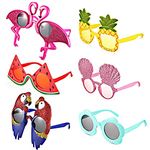 6 Pairs Luau Party Sunglasses, Summer Party Sunglasses Hawaiian Funny Glasses Novelty Eyeglasses for Beach Theme Party