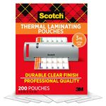 Scotch Thermal Laminating Pouches, 200 Pack Laminating Sheets, 3 Mil, 8.9 x 11.4 Inches, Education Supplies & Craft Supplies, for Use with Thermal Laminators, Letter Size Sheets (TP3854-200)