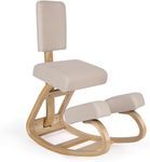 Nordswal Ergonomic Kneeling Chair with Back Support, Posture Chair With Rocking Wooden Base, Thick Padding, and Soft Knee Pads, Relieve Back & Neck Pain