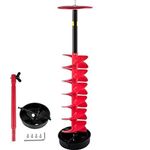 VEVOR Ice Drill Auger, 8" Diameter Nylon Ice Auger, 39" Length Ice Auger Bit,Auger Drill with 11.8" Extension Rod,Auger Bit with Drill Adapter,Top Plate & Blade Guard for Ice Fishing Ice Burrowing