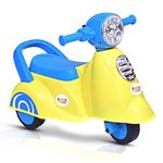 Kidsmate Rhino Push Scooter: A Fun Ride On Experience with Music & Light for Kids | Boys/Girls Age 1-3 Years | Exciting and Safe Outdoor Toy (Yellow/Blue)