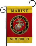 US Marine Corps Garden Flags Home Decor USMC Semper Fi Official Armed Forces Memorabilia Banner United State Wall Tapestry American Decorations Military Remembrance Retire Outdoor Memorial Yard Veteran Gifts Made In USA