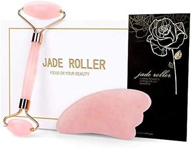 Jade Roller Massager,Anti-Aging Facial Roller Natural Jade Roller Make Your Face,Neck,Eyes Smooth Skin,Best Gift Free for Girlfriend,Ladies,Girls (Pink)