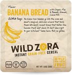 Wild Zora Instant Grain-Free Hot Cereal - Breakfast Cereals, Instant Hot Packets, Sugar, Grain, Dairy, Soy & Gluten Free, Morning Foods - Banana Bread with Bananas, Almonds & Cacao Nibs, 5-Pack, 50g