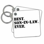 3dRose Best Son in Law Ever Fun Inlaw Gifts Family and Relative Gifts Keyring, 6 cm, Varies