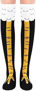 Chicken Leg Socks, Soft Warm Cotton Knee High Socks Chicken Leg Knee High Mid-Calf Socks 50cm Length 3D Chicken Leg Animal Cartoon Pattern for Women Girls Funny Gifts (Yellow)