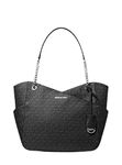 MICHAEL KORS Womens Jet Set Large Logo Shoulder Bag (Black)