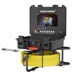 MOUNTAINONE Sewer Camera 100FT/30M, 7 inch Pipe Drain Inspection Cameras with 8 LED Lights, IP68 Waterproof Drain Camera with DVR Recorder Industrial Endoscope, Included 32GB Card