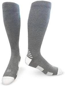 Doctor's Choice Soft Cozy Compression Socks W/Grippers, Over-The-Calf, Men's, Large, Grey