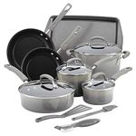 Rachael Ray Hard Enamel Cookware Set 14 Piece Sea Salt Gray