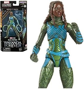 Marvel Hasbro F3676 Legends Series Black Panther Wakanda Forever, Figurine Marvel’s Nakia MCU de 15 cm avec 5 Accessoires et 1 pièce Build-A-Figure, Multicolore