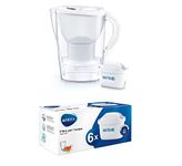 BRITA Marella XL Water Filter jug for Reduction of Chlorine, limescale and impurities, Total MAXTRA+ 6 Filter cartridges, 3.5 L -White
