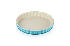 Le Creuset Heritage Fluted Flan Dish, Stoneware, 28 cm, 1.82 kg, Teal, 71120281700001