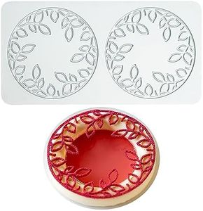 Silicone Fondante Pizzo Mat, Zucchero Craft Stampo di Impressione Torta commestibile Cucina Molecolare Decorazione, 2 fori Foglia Bud Anelli