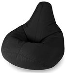 Beautiful Beanbags Highback Beanbag for Kids Indoor or Outdoor Bean Bag for Children - Water Resistant - Kids Lounge Chair - Home or Garden Bean Bags 35 Inches - Manufactured in UK - Black