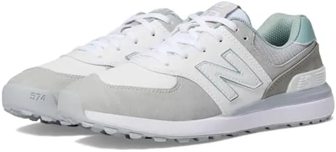 New Balance Women's 574 Greens V2 Golf Shoe, White/Grey, 9 US