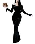 LVCBL Empire Waist Women's Prom V Neck Vampire Long Sleeve Maxi Evening Gowns S Black