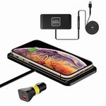 Polmxs Wireless Car Charger,DIY 15W Fast Wireless Charger Pad Non Slip Wireless Charging Pad Wireless Charger with QC 3.0 Car Charger for Airpods,iPhone 15/14/13/12/11/X,Samsung S24/S23/S22 (1M Cable)