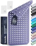 Bathtub Mat Non Slip 35x16 - homerella® Bath Mat Incl. Hooks for Drying, Extra Long, 100% BPA Free, Shower Mat Non Slip Anti Mold, Machine Washable, Shower Mats for Inside Shower Mildew Resistant