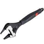 MAXPOWER 8-inch Adjustable Wrench, with Soft Grip, Wide Jaw Large Opening, SAE and Metric Scale Marked, Ergonomic Grip