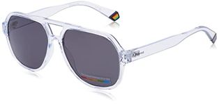 POLAROID Unisex Caravan Sunglasses Crystal Frame, Grey Lens (57) - Pack of 1