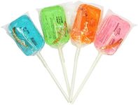 Hotlix Assorted Worm Sucker Lolipop - Pack of 4 - Blueberry, Apple, Orange, Watermelon