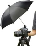 Generic Large Camera Umbrella Hot Shoe for Rain Sun 19inch, DSLR Camera Rain Cover Shade, Protector for Canon, Sony, Nikon, Fuji, Olympus, Ajustable Height & Angle, Black, H37-FBA