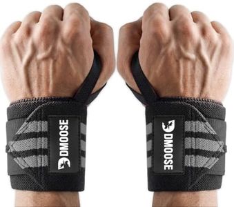 DMoose Fitness Wrist Wraps (IPL Approved) Avoid Injury & Maximize Grip with Thumb Loop, 18" or 12" Gym Wrist Wraps Pair, Wrist Wraps for Weightlifting Men, Wrist Brace for Working Out & Wrist Support