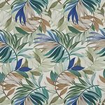 A239 Outdoor Indoor Marine Upholstery Fabric by The Yard | Various Vibrant Leaves - Teal Beige and Green