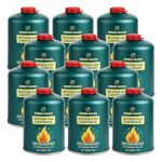 Green Haven C500 Camping Gas Canisters 12 Pack | EN417 Screw-On Gas Cartridges | Resealable Valve | Compatible with Camping Stoves, Heaters, Lanterns & Outdoor Cooking Equipment