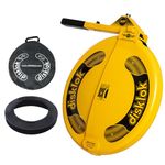 Disklok Gold Security Edition Combo Pack Car Steering Wheel Cover Anti-Angle Grinder Anti-Theft Lock Police Approved Inc. Bag & Cover (Yellow, Medium 39cm - 41.5cm)