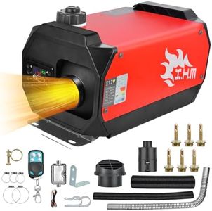 Ykgutilu 5KW Diesel Air Heater, Portable and Convenient Integrated Parking Heater Heating, Remote Control LCD Monitor for Car Trucks Boat Bus RV and Trailer (Red)