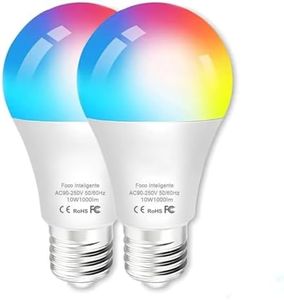 BELEAAD 10W Smart Light Bulb, WiFi & Bluetooth E27 Smart LED Bulb, 1000lm RGBCW Alexa Colour Changing, Dimmable Multicolour, 2 Pack Value Bundle, App & Voice Control for Indoor Home