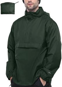 33,000ft Men's Pullover Rain Jacket Waterproof with Hood Packable Raincoat