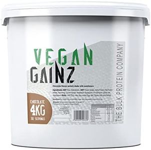 Vegan Gainz 4kg - Plant Based Protein Powder - Weight Gainer- 32 Servings & 30g Protein Per Serving - The Bulk Protein Company (Chocolate)