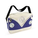 BRISA VW Collection - Volkswagen Shoulder Travel Messenger Bag with VW T1 Bus Campervan Motif (Bus Front/Blue)