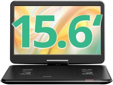 YOTON 17.5" Portable DVD Player with 15.6" HD Swivel Screen for Car and Kids, 4-6 Hours Working Time with Built-in Battery, Dual Stereo Speakers, USB/SD/AV/Audio/Gamepad Support [Not Support Blu-Ray]