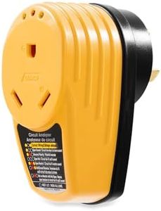 Camco Power Grip RV 30-Amp Circuit Analyzer | Features Integrated Surge Protection and Indicator Lights | Helps Protect RVs from Power Surges and Faulty Electrical Connections | Yellow (55315)