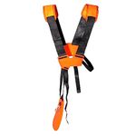 YUET Trimmer Shoulder Strap - Double Shoulder Mower Trimmer Harness with Adjustable Nylon Belt for Brush Cutter or Gardening - Compatible with STIHL FS, KM Series String Trimmer - Orange