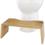 Squatty Potty Oslo Folding Bamboo Bathroom Toilet Stool, 17.78cm Height, Brown