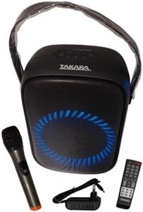 Takara T-7106 New Karaoke Speaker Portable Multimedia Bluetooth, with Recording, USB, PA System with 1 Wireless UHF Mic, FM.