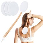 MAQUITA Back Cream Applicator, 2 in 1 Body Brush, Long Range Handle with 3 Pads, Back Brush, Convenient for Self-Application, Portable Travel Back Scrubber