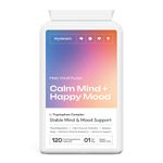 MyNeuro Calm Mind + Happy Mood Supplement - 120 Day Supply. ADHD, Anxiety. Stable Mind & Mood Support. L-Tryptophan Complex, Magnesium, Lemon Balm, Chamomile. Calm Focus Sleep Creativity